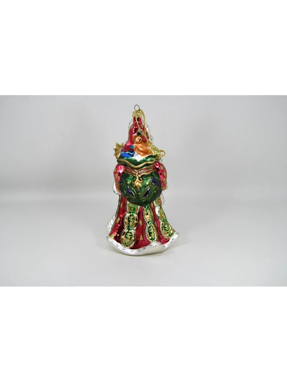 Fitz & Floyd Christmas Santa Blown Glass Ornament Florentine Jeweled Scepter 7